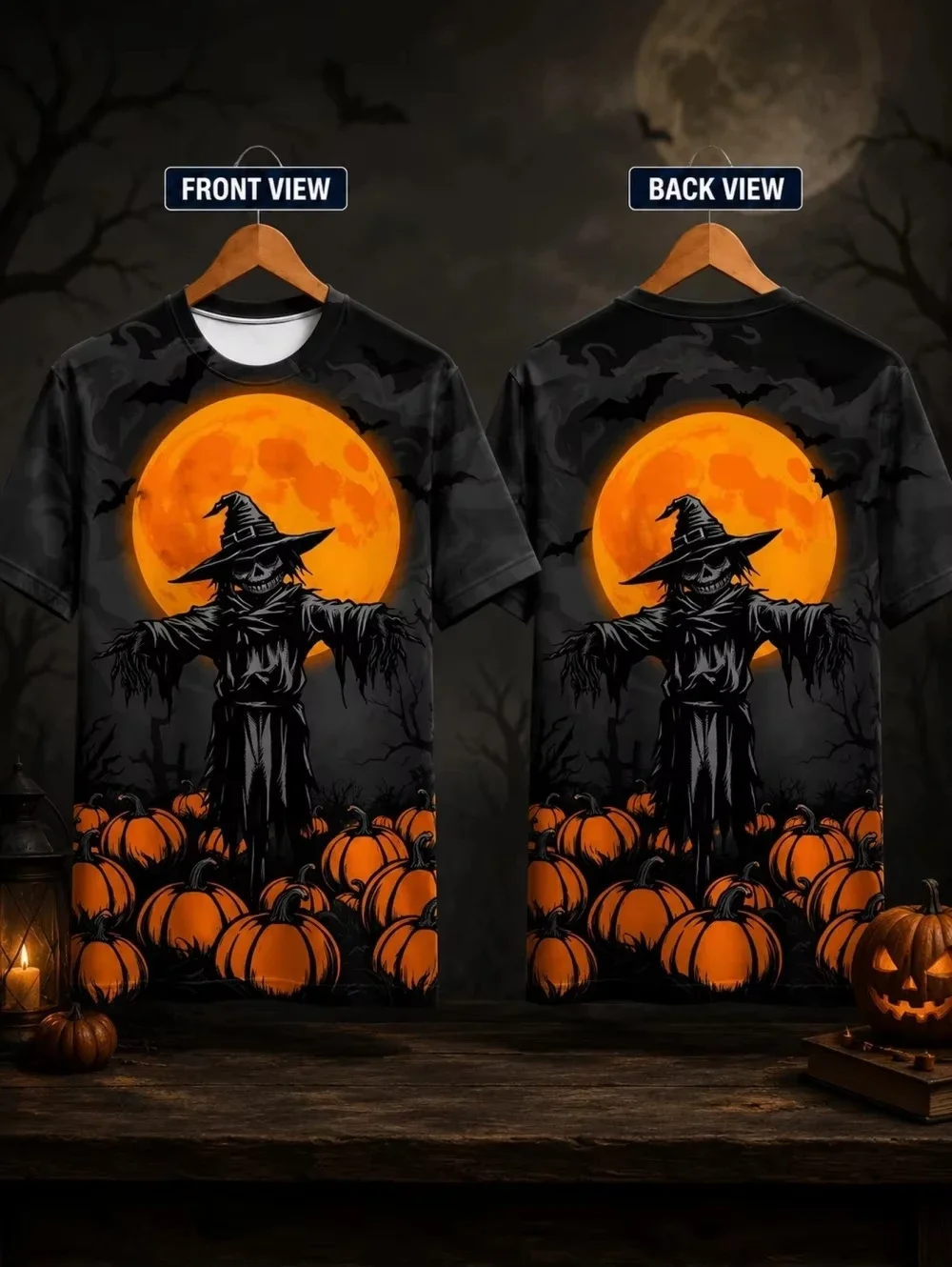 Halloween Men's Optical Illusion 3D T Shirt Short Sleeve T shirt 3D Print Crew Neck Shirt Exaggerated Designer Horror