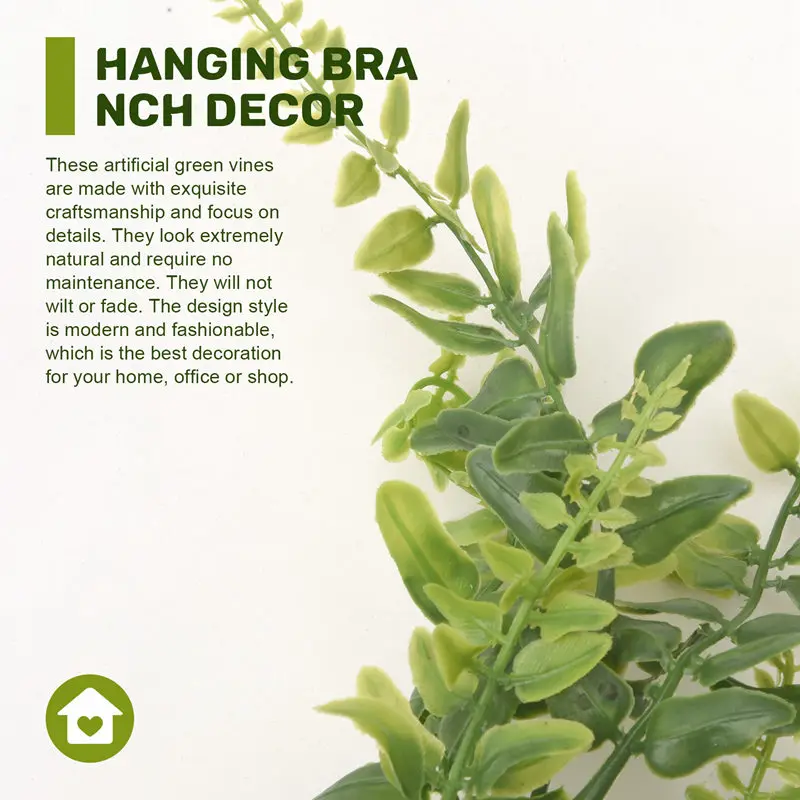 

faux 2 Pack Artificial Hanging Plants Fake Ivy Leaves Wall Decoration for Indoor Outdoor, Greenery Home Decor Faux Vine