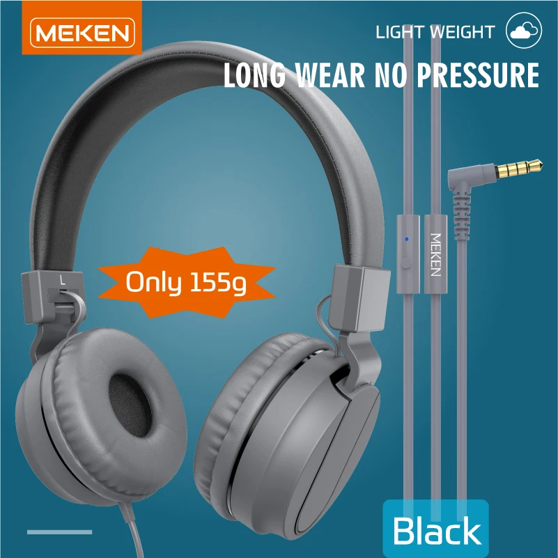 

MEKEN Wired Headsets Comfortable Wear Gaming Over Ear Headphones With Mic Bass Stereo Earphone 3.5mm Jack For PC Computer Laptop