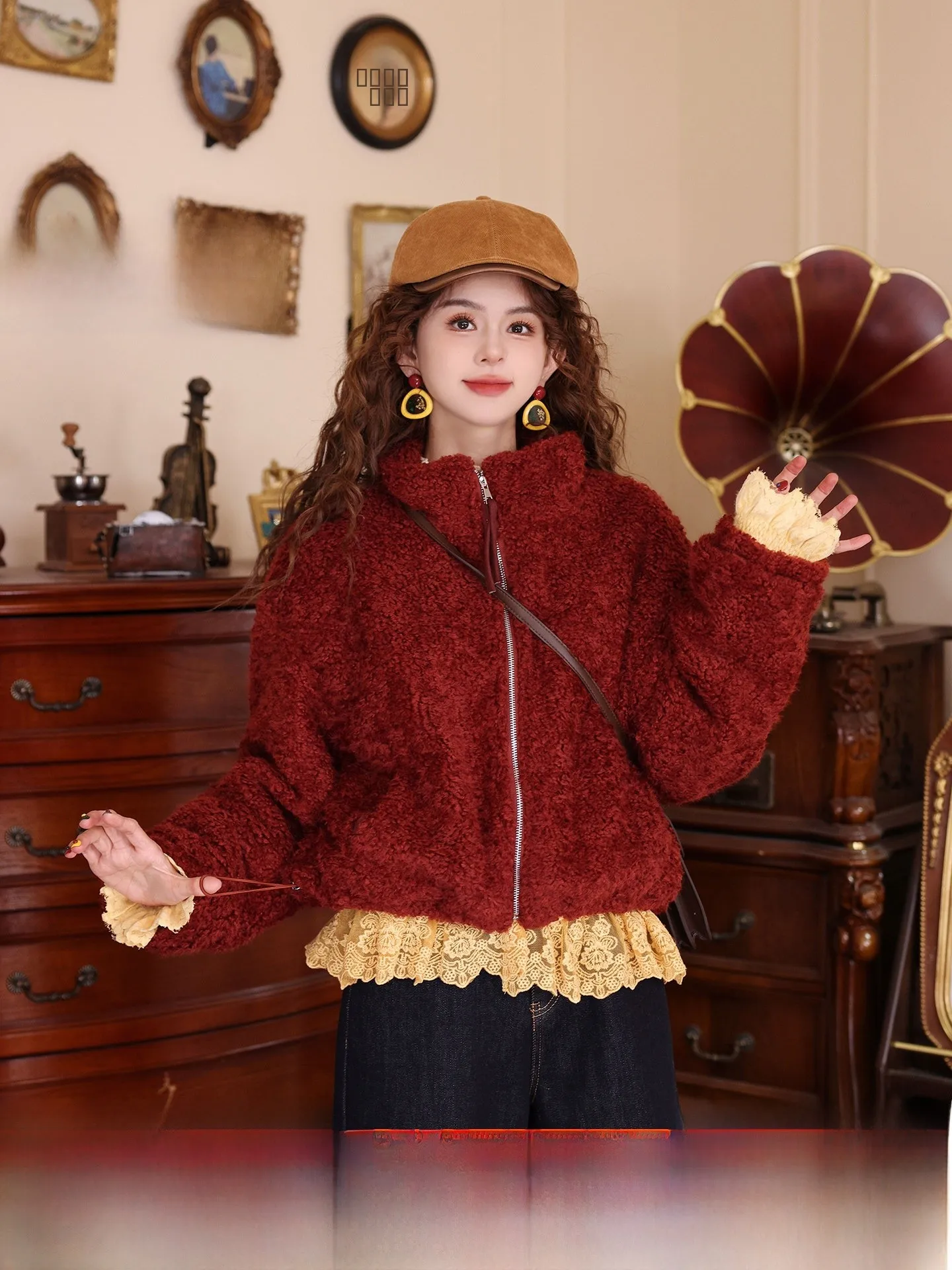 

Утепленная женская куртка Jiacheli в стиле ретро с длинными рукавами, на молнии, из полиэстера