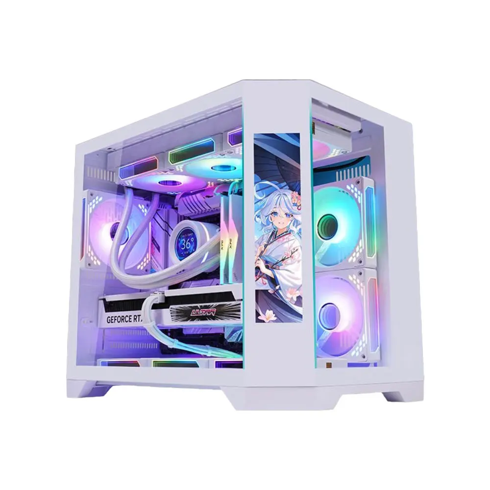 Gaming PC Case EATX ATX Mid Tower PC Case Tempered Glass RGB Computer Case For Desktop Gaming PC