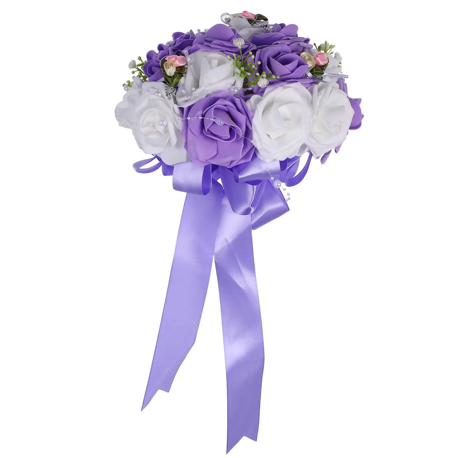 

1 шт. фиолетовый свадебный букет невесты из высококачественного искусственного цветочного материала PE, реалистичная цветочная композиция для свадьбы