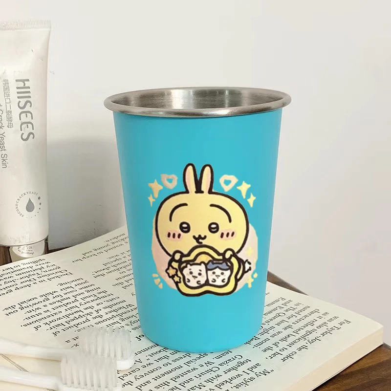 แก้วน้ำสแตนเลสลายชิคาวะ ฮาจิวาระ กระต่าย 304 หนาพิเศษ น่ารัก สไตล์คู่รัก อนิเมะ การ์ตูน ของใช้ในบ้าน ของขวัญสุดหวาน