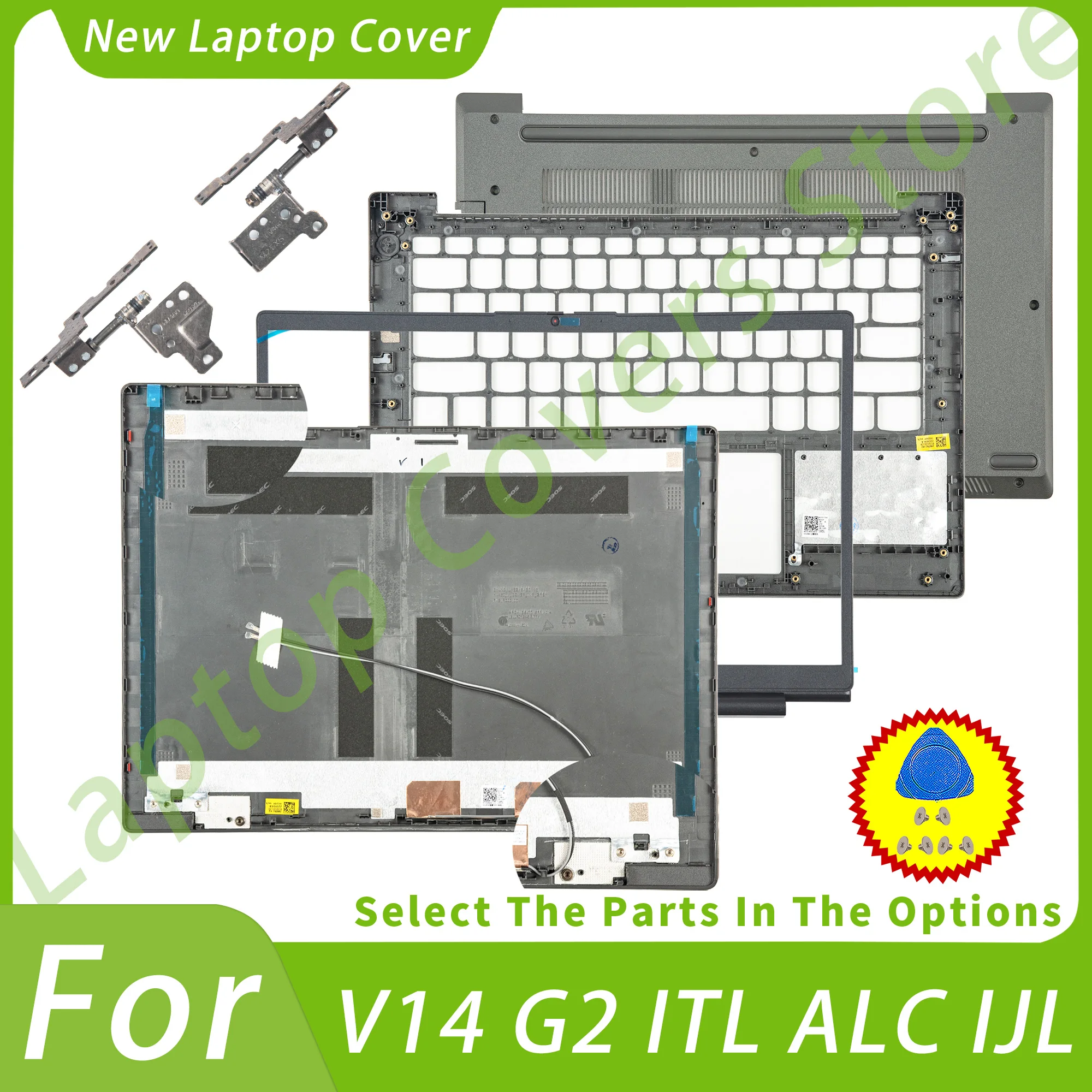 

New Replace Part For V14 G2 ITL V14 G2 ALC IJL LCD Back Cover Front Bezel Palmrest Bottom Case Notebook Parts Repair Gray