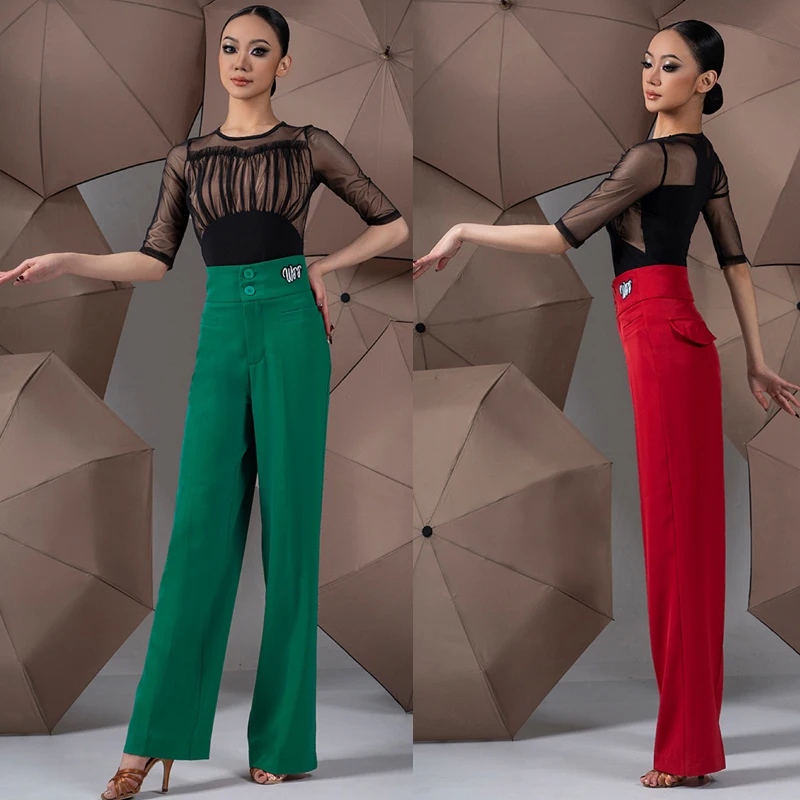 

3-цветные брюки для латинских танцев, женские костюмы для бальных танцев, одежда для современных танцев, брюки для танго, самбы, румы SL10166