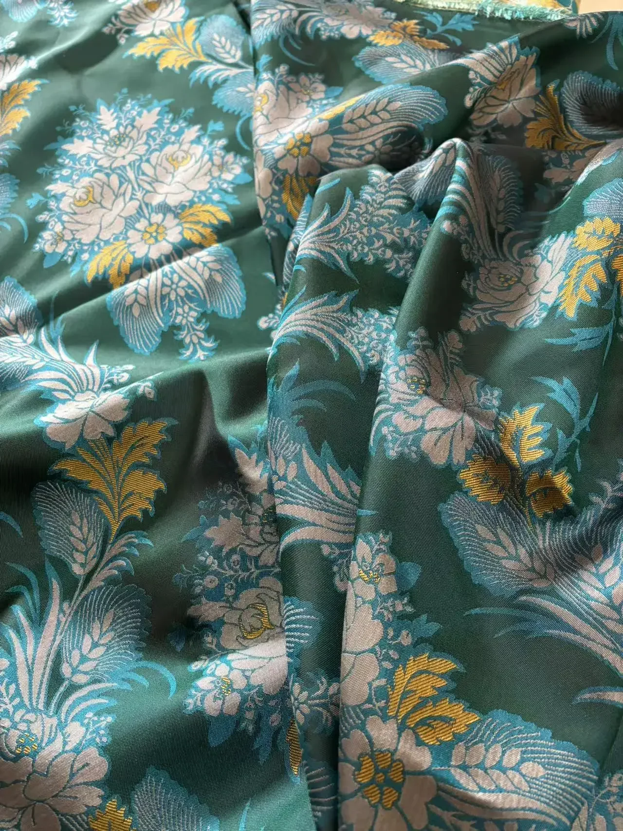 Mongolian Tibetan Silk Brocade Fabric, Antique European Court Flowers, Cheongsam Clothing Fabric, Handmade DIY Haofu Textiles