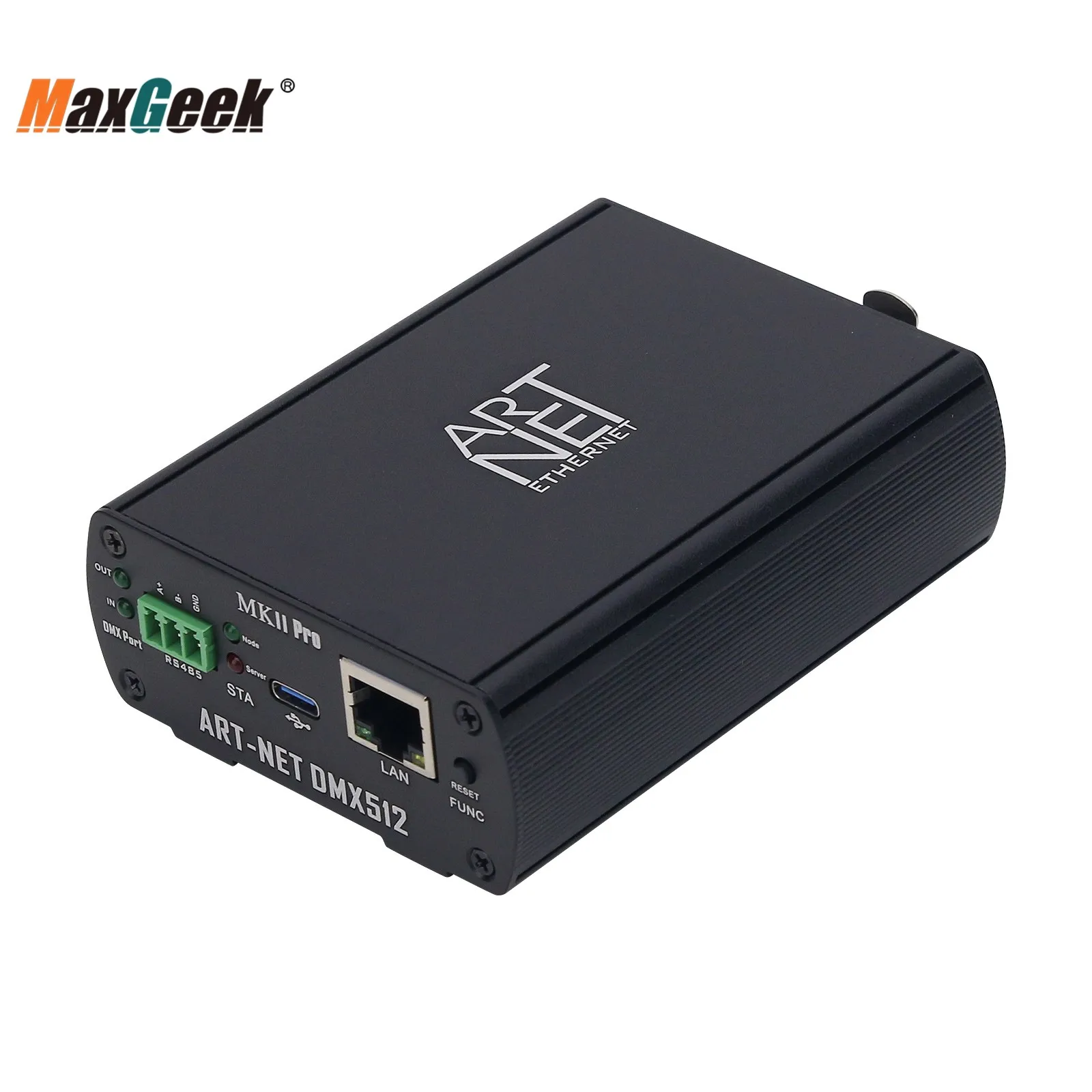 Maxgeek DMX512S ArtNet Ethernet to DMX 512 Controller DMX Lighting Controller (without SPI) for WYSIWYG