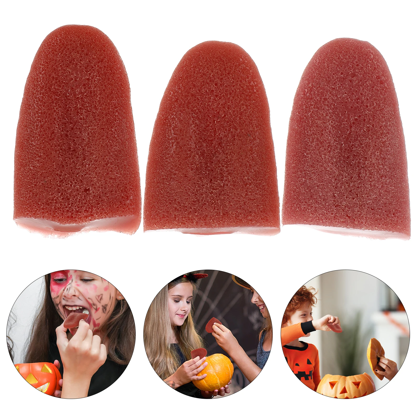 

3 шт., реквизит для поддельного языка, страшные игрушки для розыгрышей, товары для Хэллоуина, имитационная модель, трюк, День дурака, новинка, игрушки