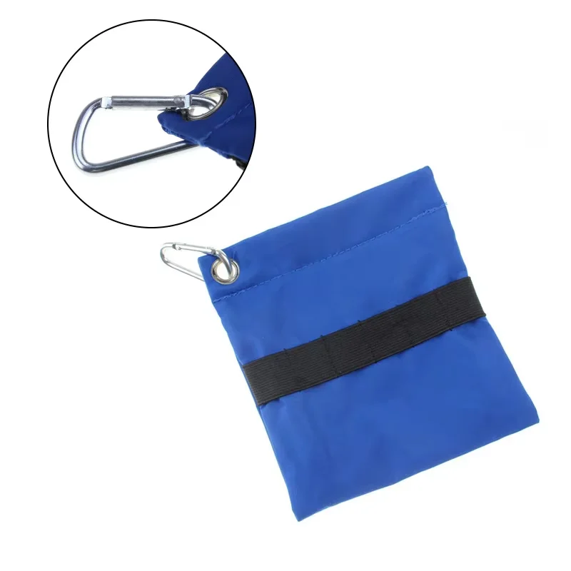 Golf Storage Bag Holder 16CM*14CM Nylon Golf Ball Bags With Zipper and Hook Golf Accessories Blue Color