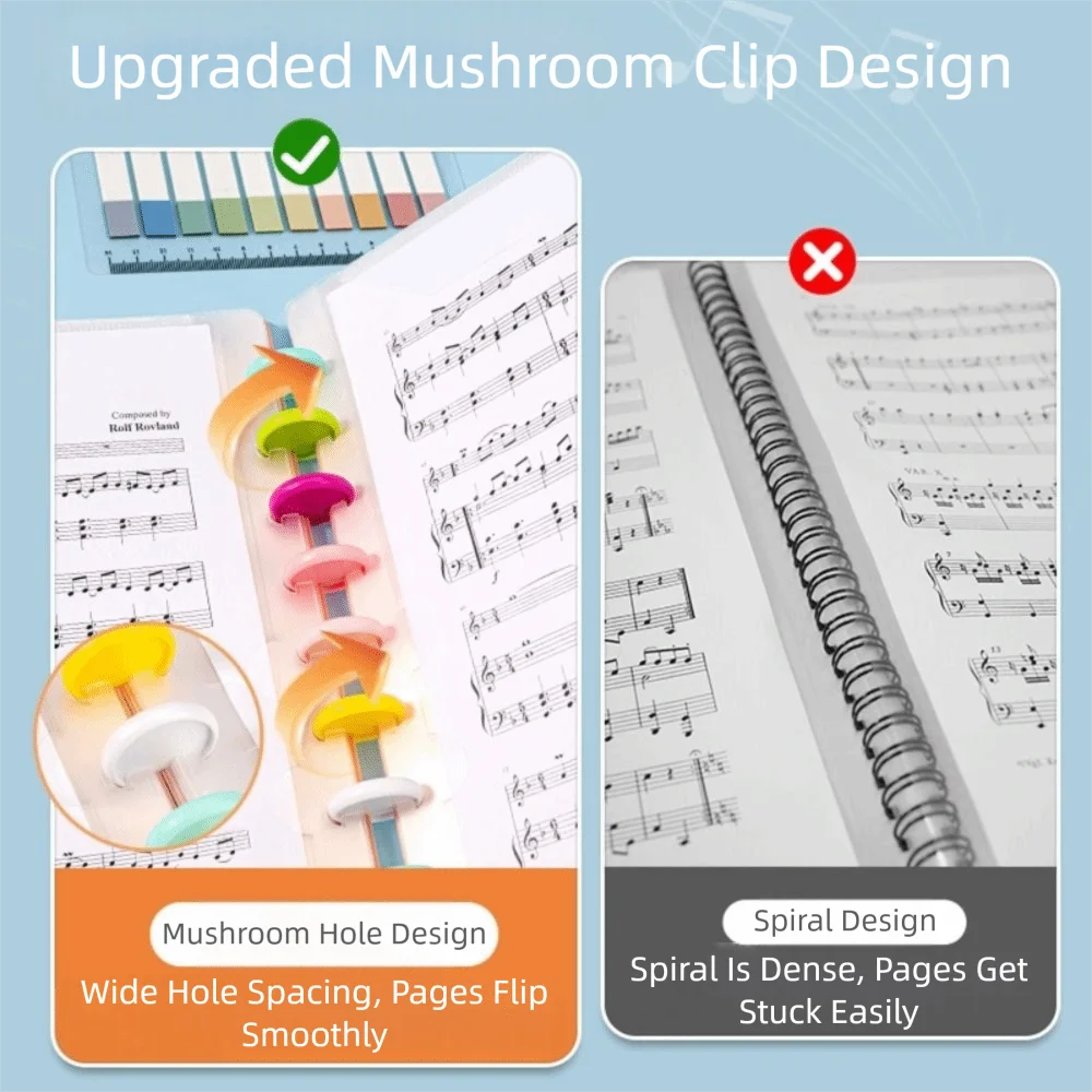 

Пластиковая папка для нот A4, гибкий музыкальный зажим, прозрачный портативный органайзер для хранения документов, защита листов бумаги