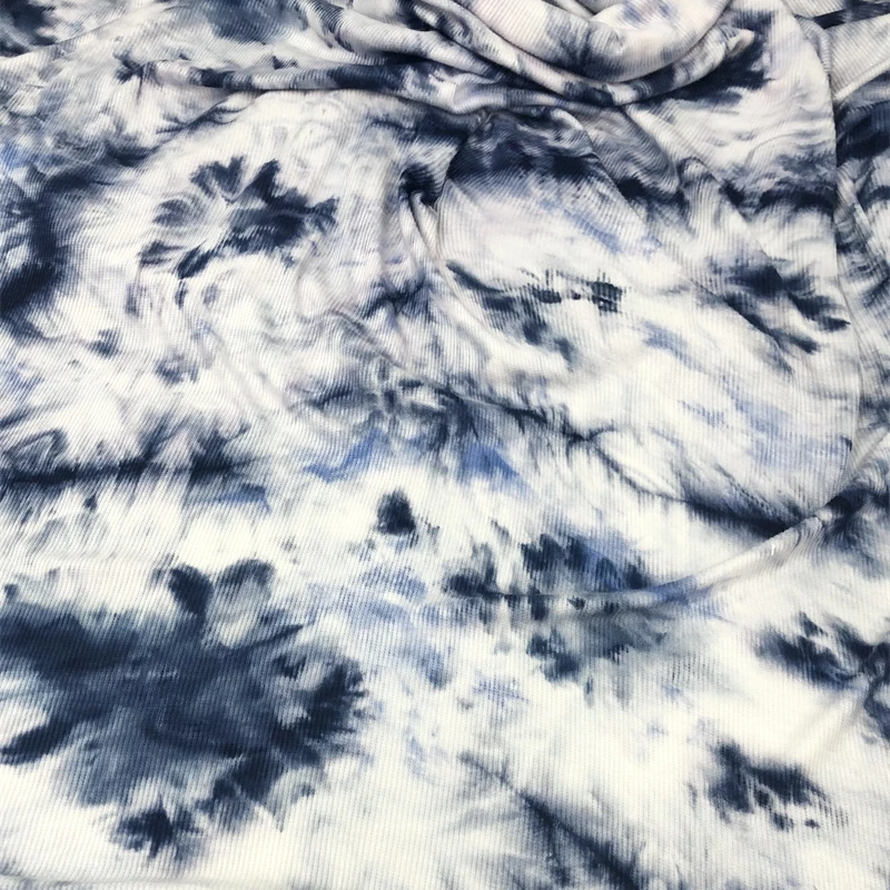 Elastic Knitted Fabric Summer Style Pure Cotton Tie Dye Dress Knitted Shirt Clothing Designer Cotton Material Cloth