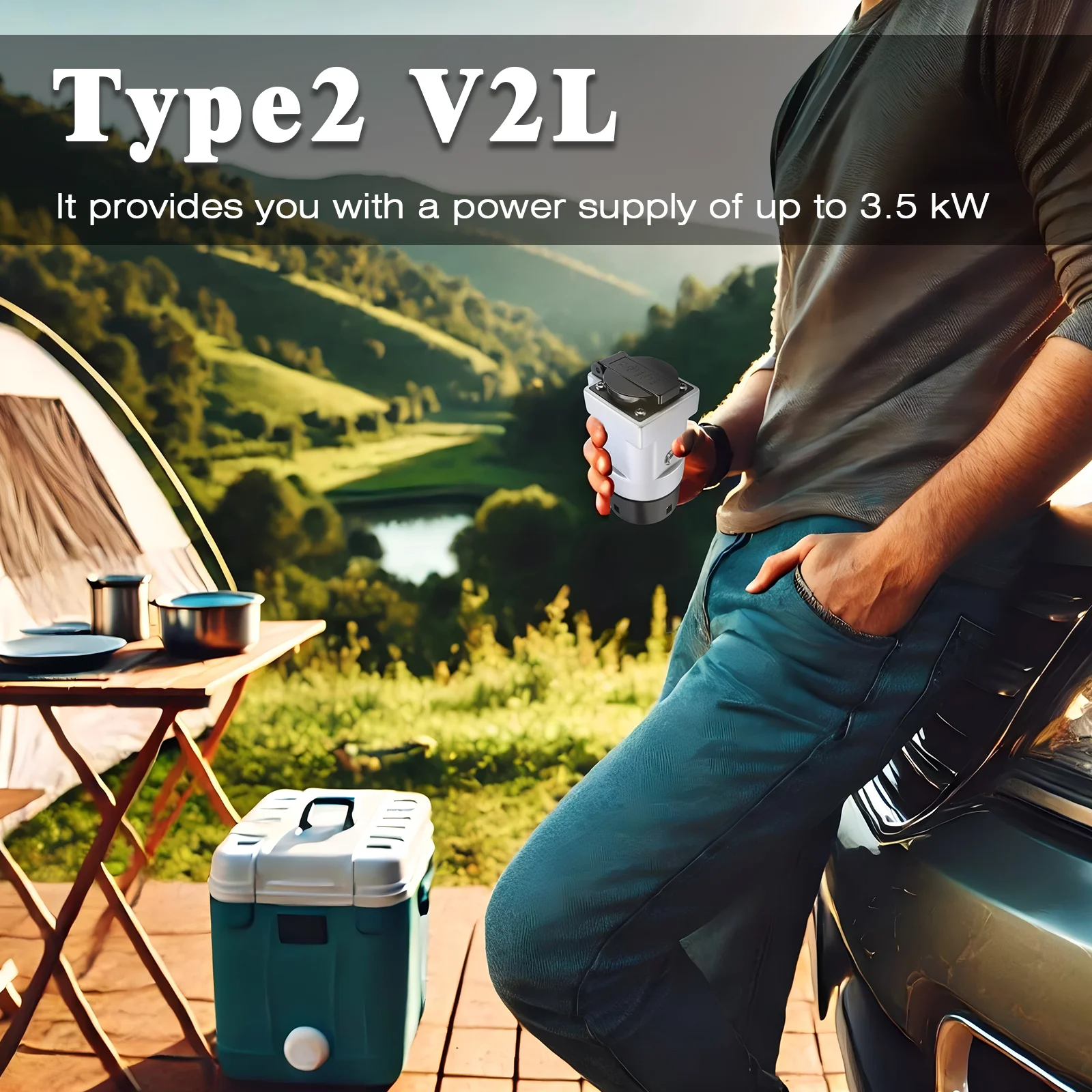 V2L 放電器 Type2 車放電 EV ケーブルアダプタサポート MG Kia ヒュンダイ放電 V2L 車両からタイプ 2 をロード