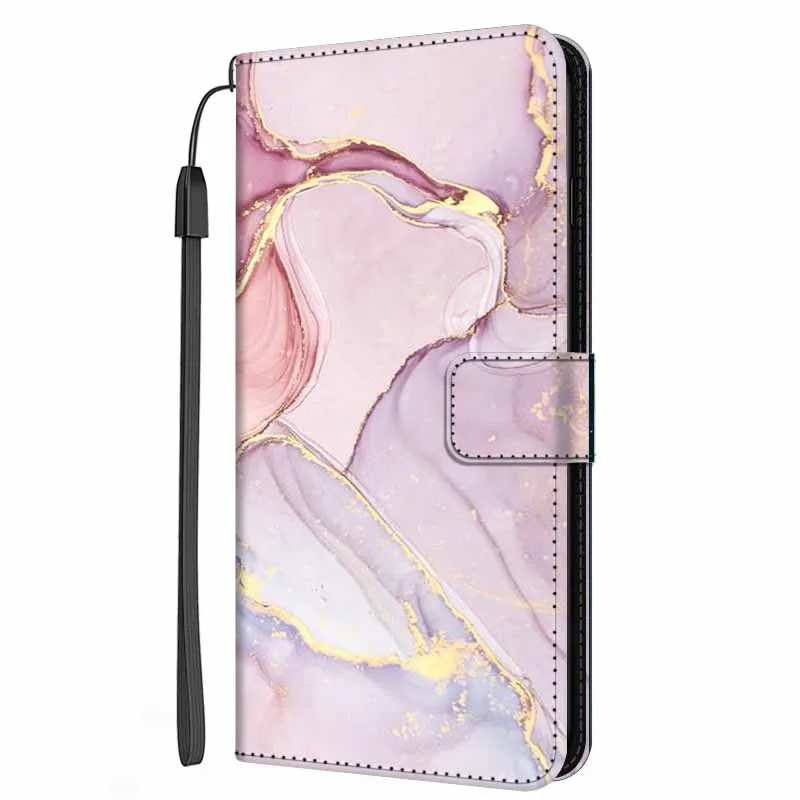Leather Book Case For Samsung Galaxy A53 5G / A13 4G / A33 5G / A23 4G / M23 A14 A34 A54 Wallet Flip Cover Holder Stand Marble