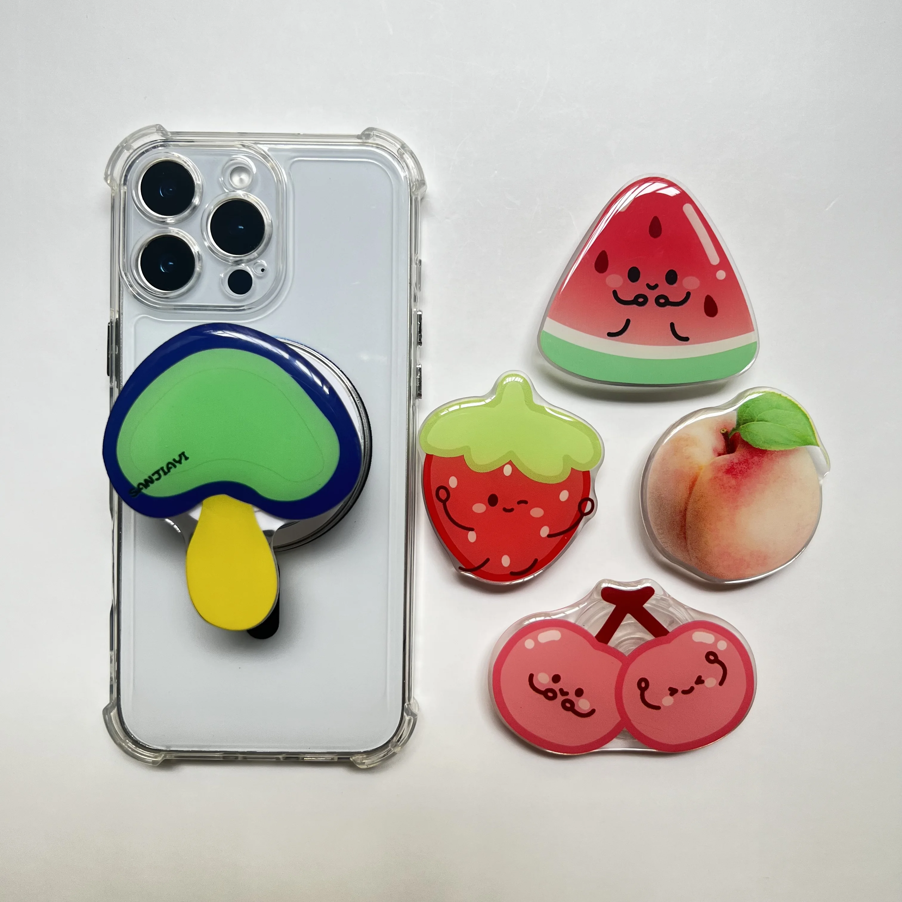

Корейский милый красочный летний держатель для телефона с фруктами Griptok, кольцо на палец, поддержка чехлов для IPhone, Samsung, розетка, кронштейн, подарок для девочки