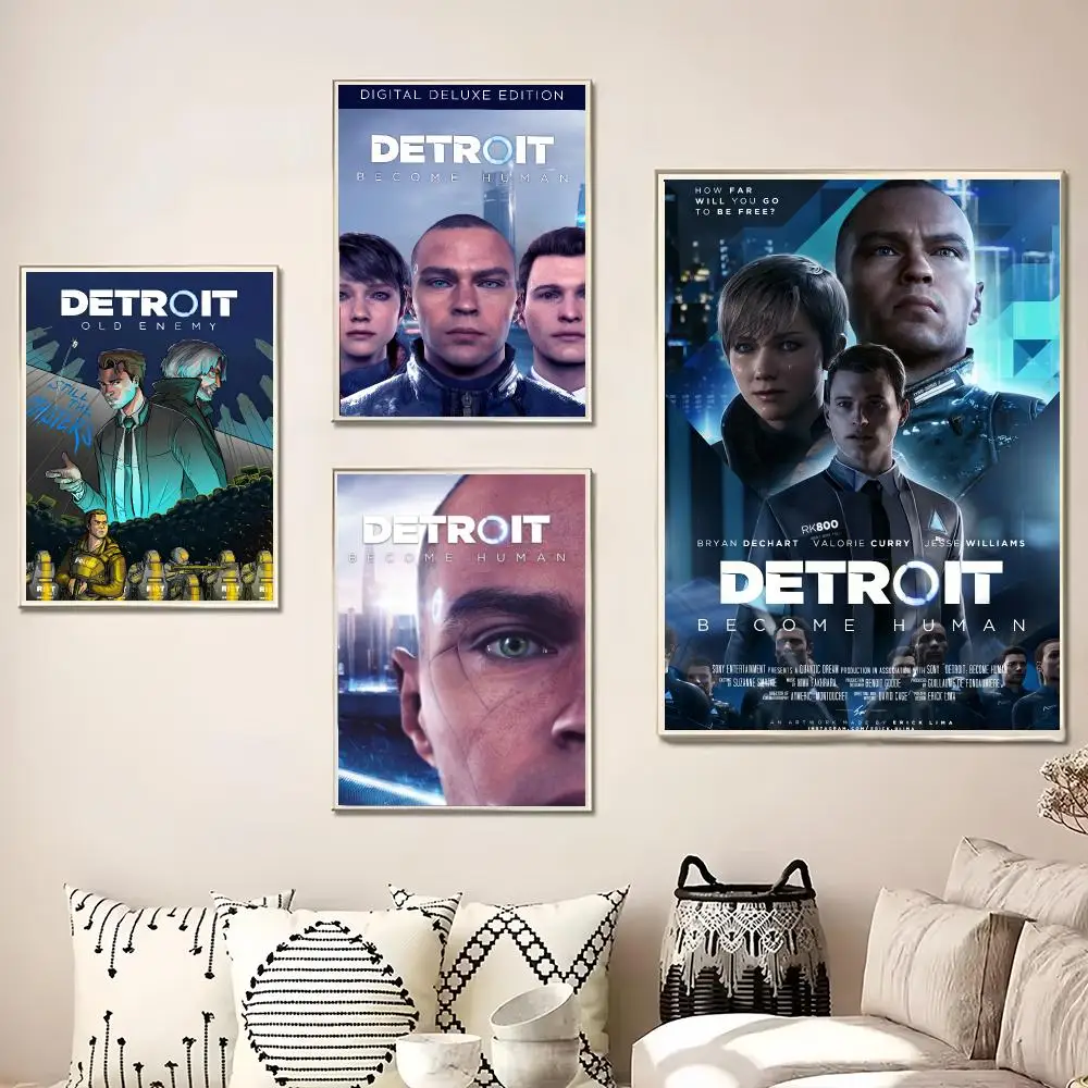 Game Detroit Become Human Painting Calligraphy Canvas Poster Wall Art for Living Room Bedroom Cafe Decor Gift