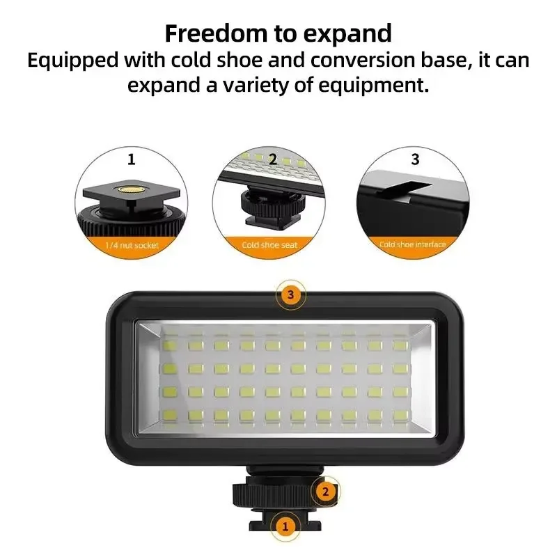 Professional grade 40M waterproof submersible light: high lumen LED fill light for GoPro Hero 12/11/10, DJI Osmo and action