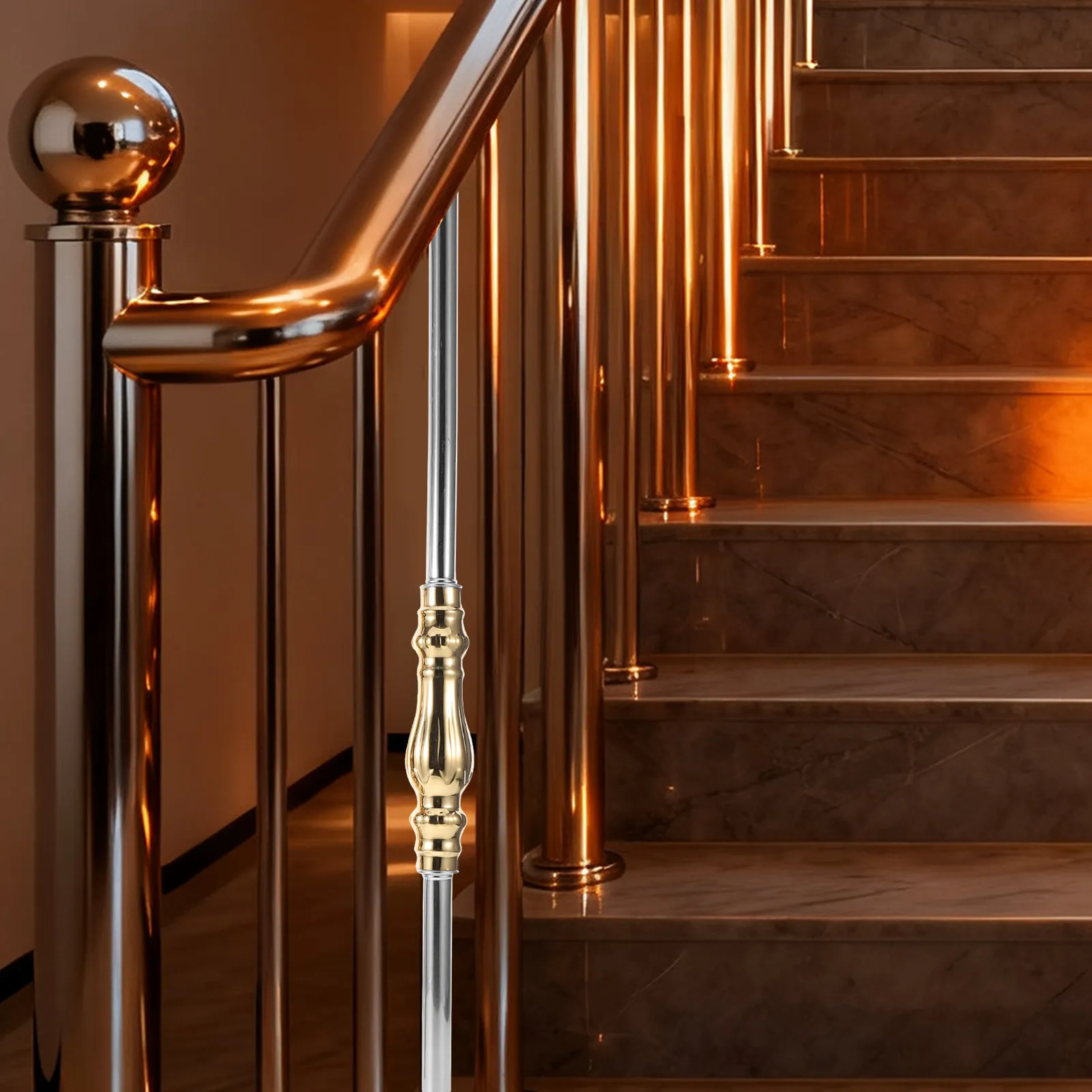 

2Pcs Roman Column Balusters Metal Stair Balusters Posts Decorative Spindles Replacement Staircase Columns Handrail Connecting