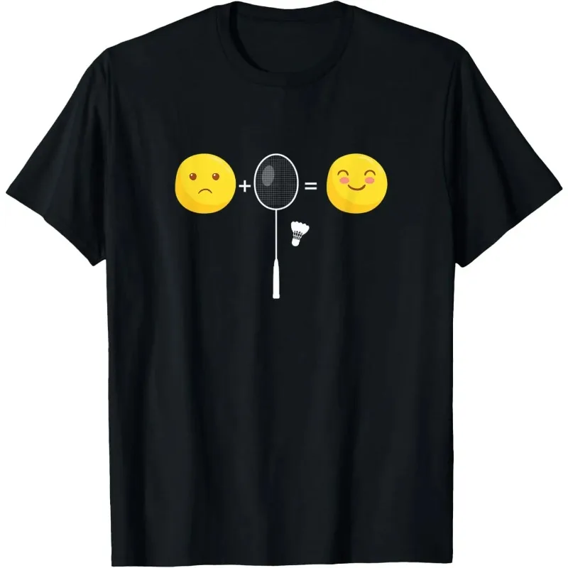 Badminton Love Happy Team Player Coach T-Shirt Funny Men Clothing Tops Streetwear Cotton Graphic T Shirts Men's and Women's Top