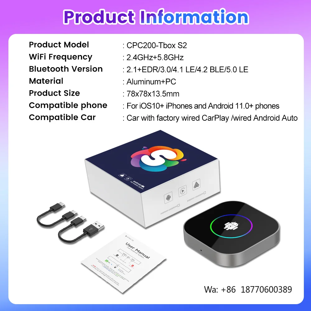 carlinkit Tbox S2 8 128 3 in 1 Android 13 System Wireless Carplay and Android Auto Adapter Smartbox Ai Box Car Play for youtube