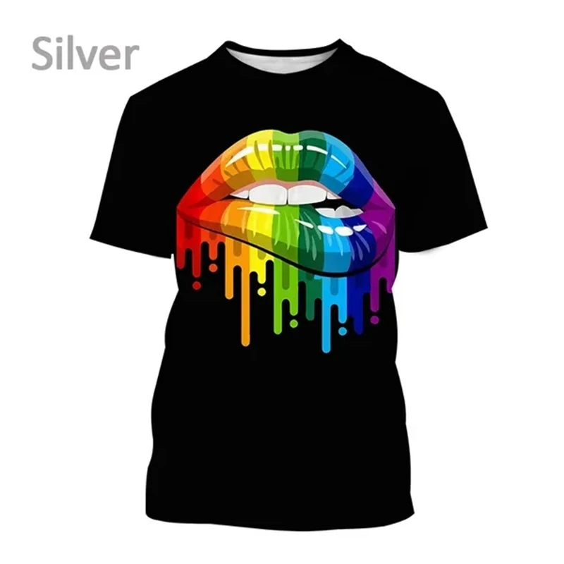 New LGBT Rainbow T Shirt 3D Funny Short Sleeve T Shirt Men And Women LGBTQ Clothing Casual Fashion Print Streetwear Tops Clothes