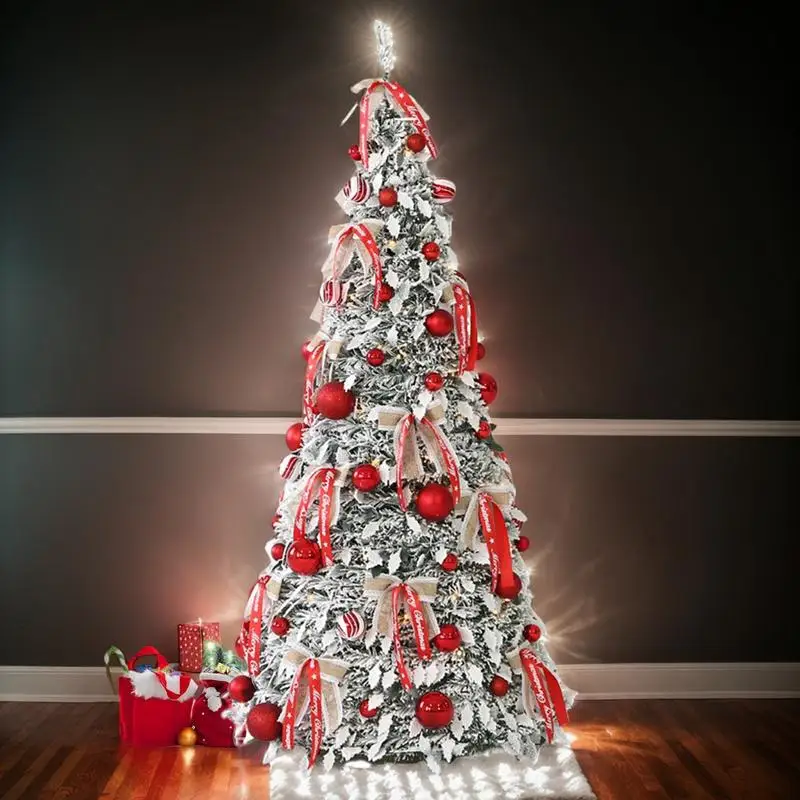 150cm Foldable Christmas Tree Artificial Full Christmas Pine Tree Holiday Home Decorations Fake Folding Xmas Tree Christmas Gift