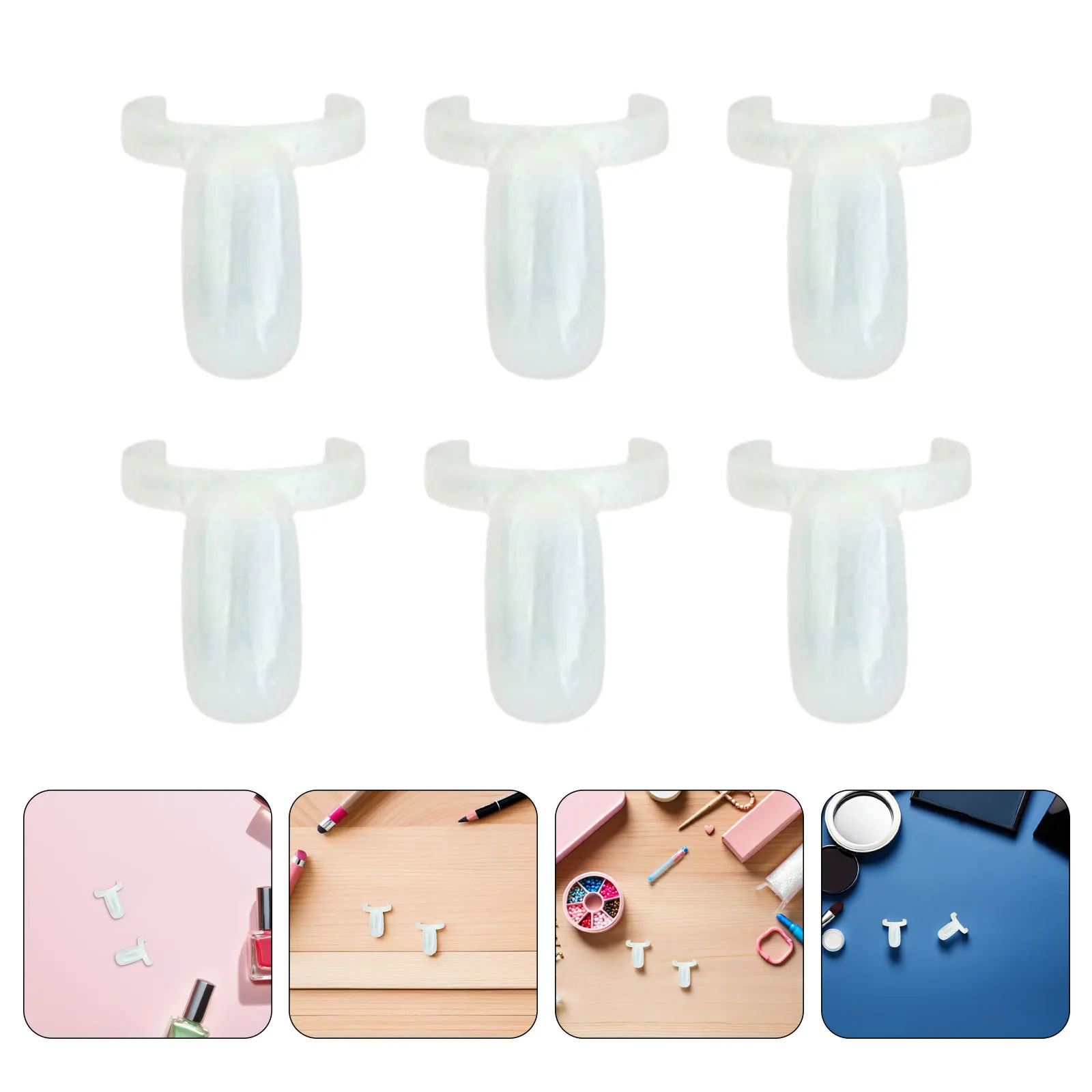 

500Pcs Nail Color Display Holder Ring with Flat Tips Sample Board for Nail Art Practice Gel Polish Chart DIY Training Kit