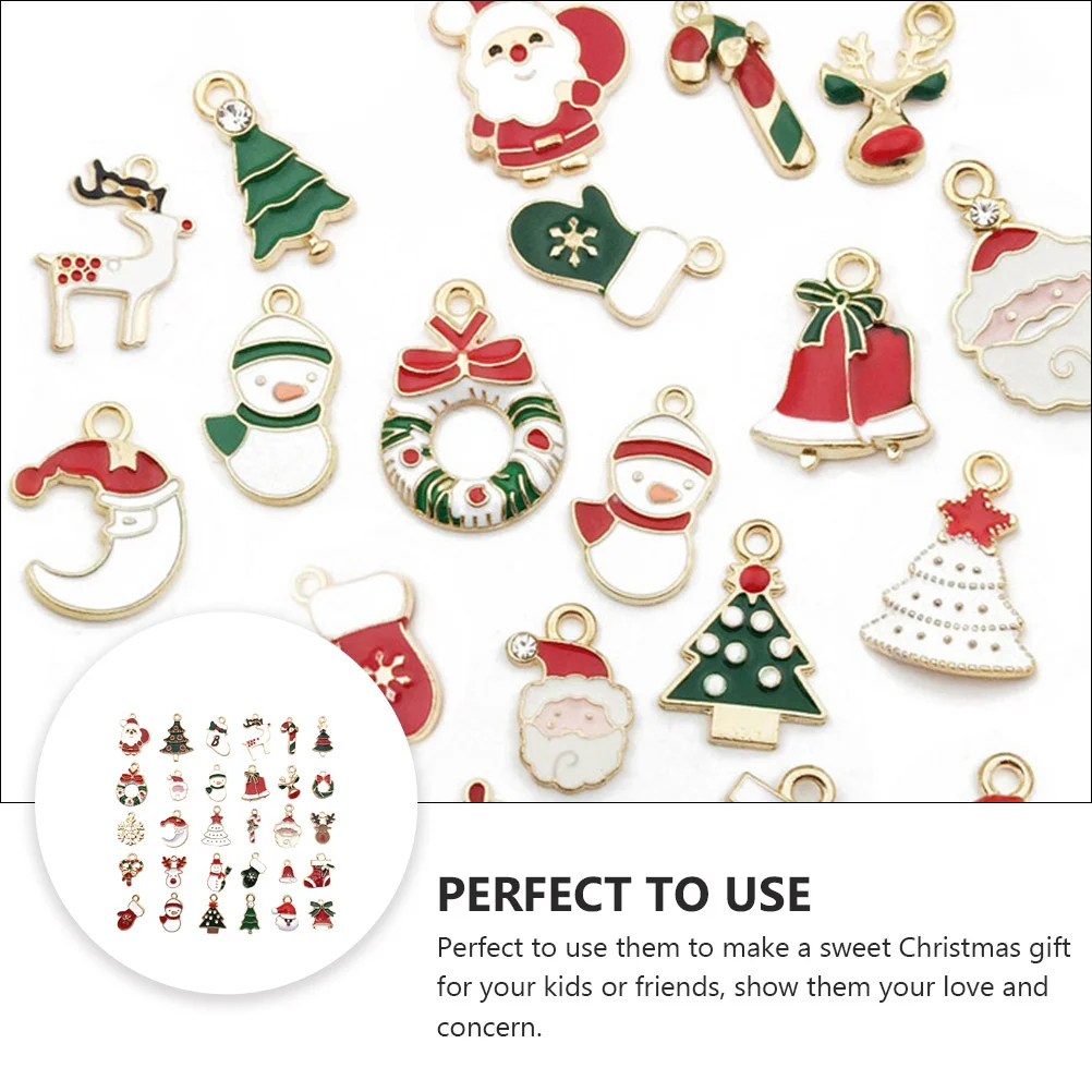 

60Pcs DIY Pendants Jewelry Crafting Charms Mini Xmas Style Pendant for Women Handmade Earring Necklace Bracelet Materials