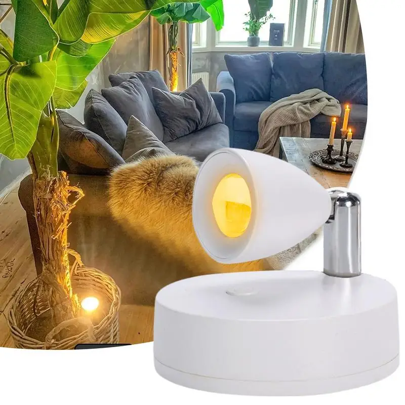 Remote Control Spotlight Rotatable Indoor Uplighting With Remote Control Small Art Spotlights Battery Powered LED Spotlight