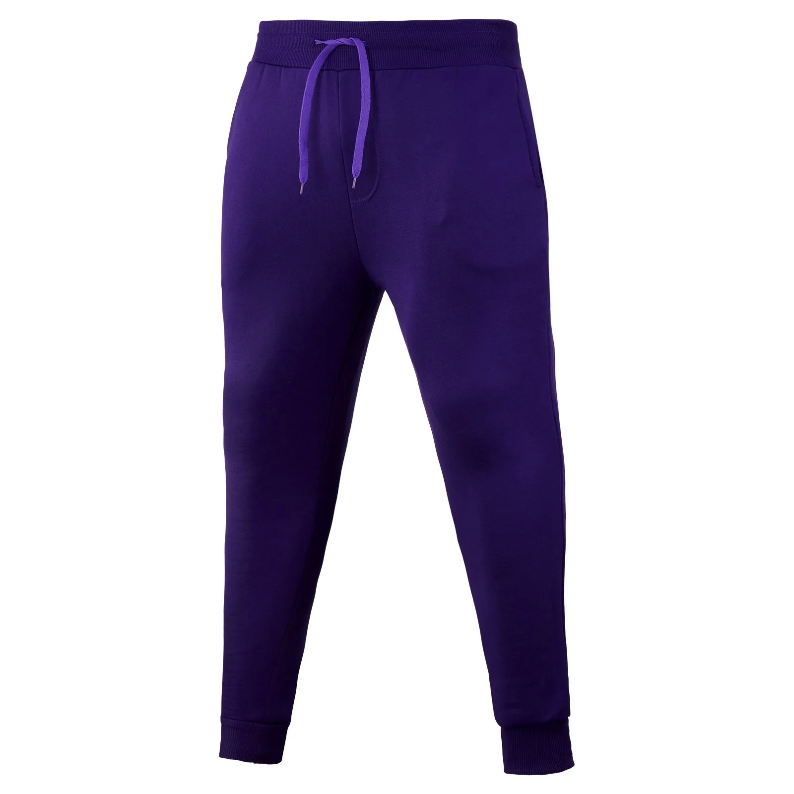 2024 New Fashion Brand Men\'s Leisure Sports Running Lace Up End Foot Pants Solid Color Loose Pants Plush Guard Pants
