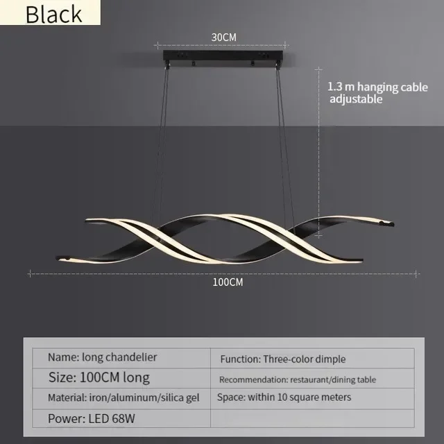 Minimalist LED Chandelier for Dining Room Modern Geometric Kitchen Pendant Light Simple Home Decor Hanging  Fixture