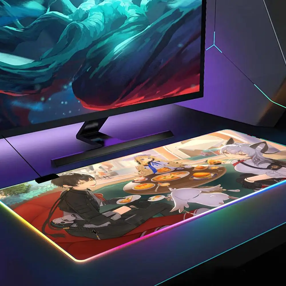 

Zani Wuthering Waves Mouse Pad RGB Gaming Mouse Pad Desk Mat HD Gamer Large LED Light XXL MousePads