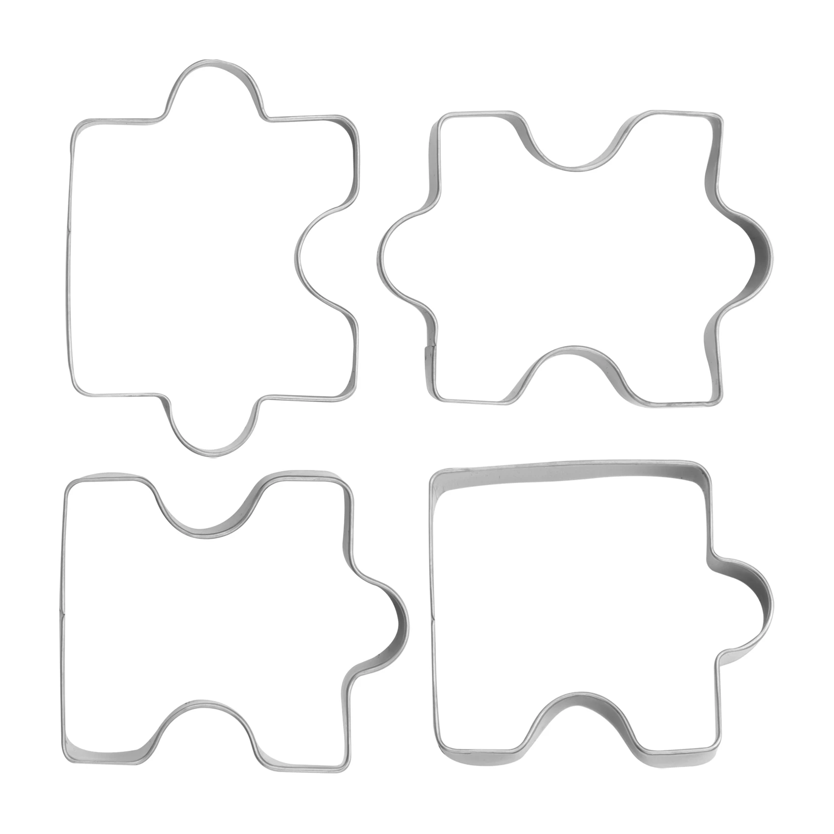 Stainless Steel Fondant Biscuit Cookie Cutter Cake Pastry Cookie Cutter Puzzle Mold 4 pcs