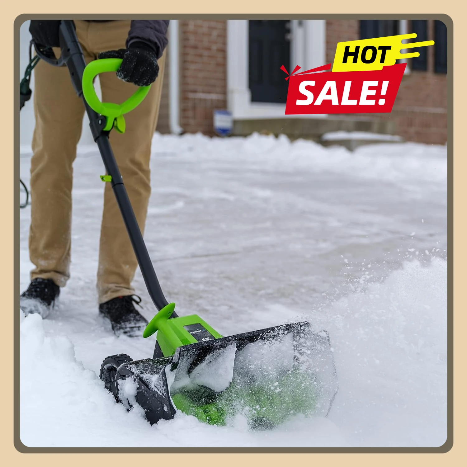 

SN70016, 430lbs/Minute 30' snow throwing distance, 16" Width Electric Corded 12Amp Snow Shovel 8" snow cleaning depth