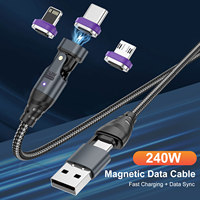 USLION 240W PD3.1 Magnetic Cord USB Type C Super Charing Cable for Xiaomi 15 Ultra iPhone 15 16 Samsung Huawei Pura X Macbook