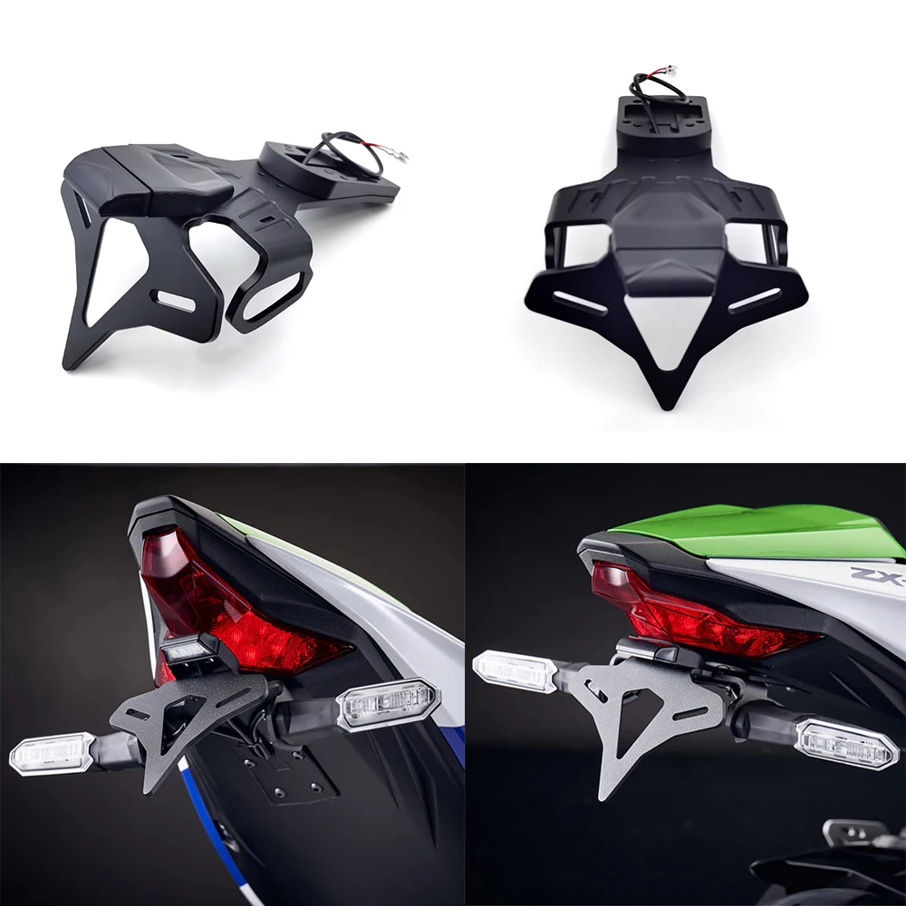 

For Kawasaki Ninja ZX-6R ZX-6r ZX6R 2019 - 2024 Motorcycle Rear Short Tail Stock Tidy License Plate Holder Tailstock Bracket Kit