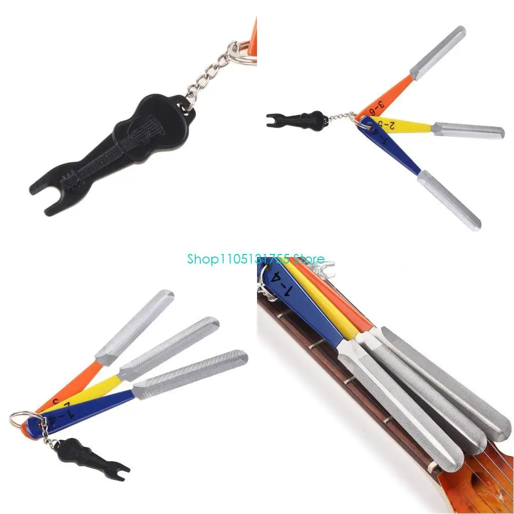 K0EF Electric Guitar Files 3Pcs Guitar Files Nut Files Double Nut Slotting Files
