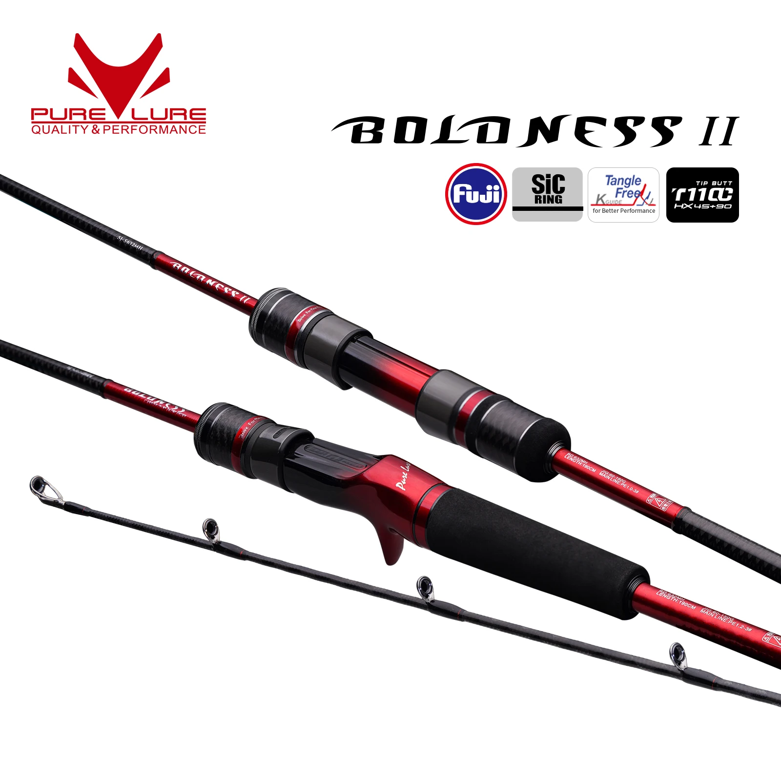 Удилище PURELURE Solid Tip для медленного джиггинга, 1.90 м, спиннинговое/кастинговое, вес приманки 30-220 г, мощность ML M MH H, для морской рыбалки.