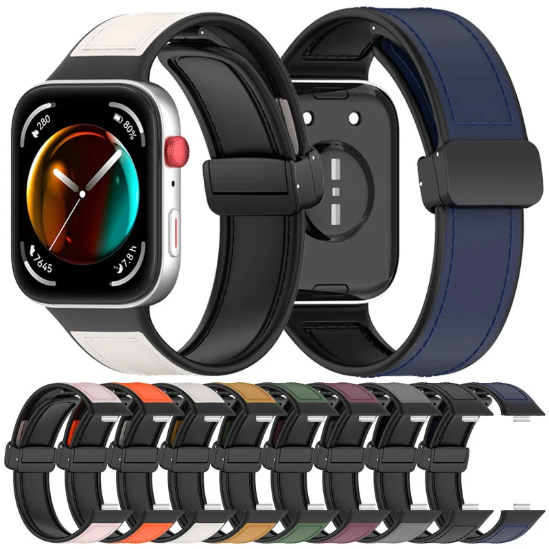 24 มม.แม่เหล็ก D ประเภท Clasp สายนาฬิกาซิลิโคนสําหรับ Samsung Galaxy Smart Watchband เปลี่ยน Correa