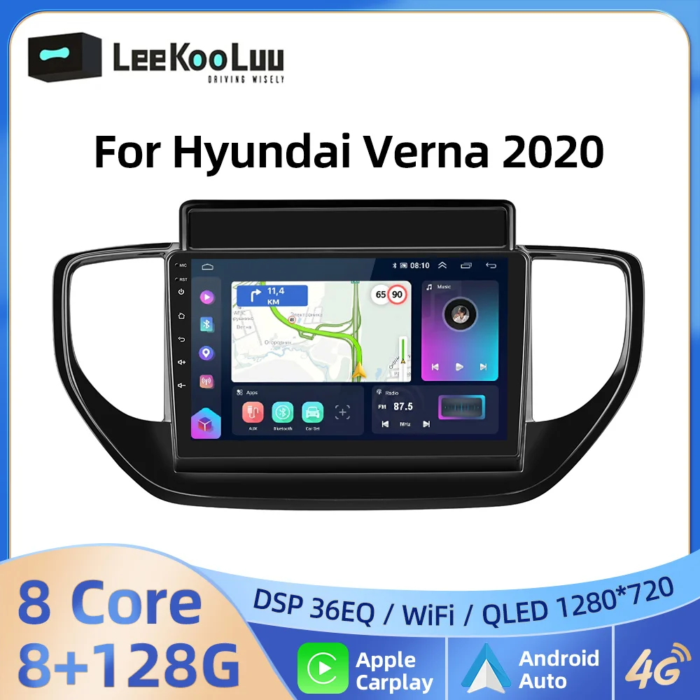 

LeeKooLuu Wireless CarPlay Android Auto Radio For Hyundai Verna 2020 Car Multimedia Player 2Din Autoradio 4G Wifi GPS Stereo