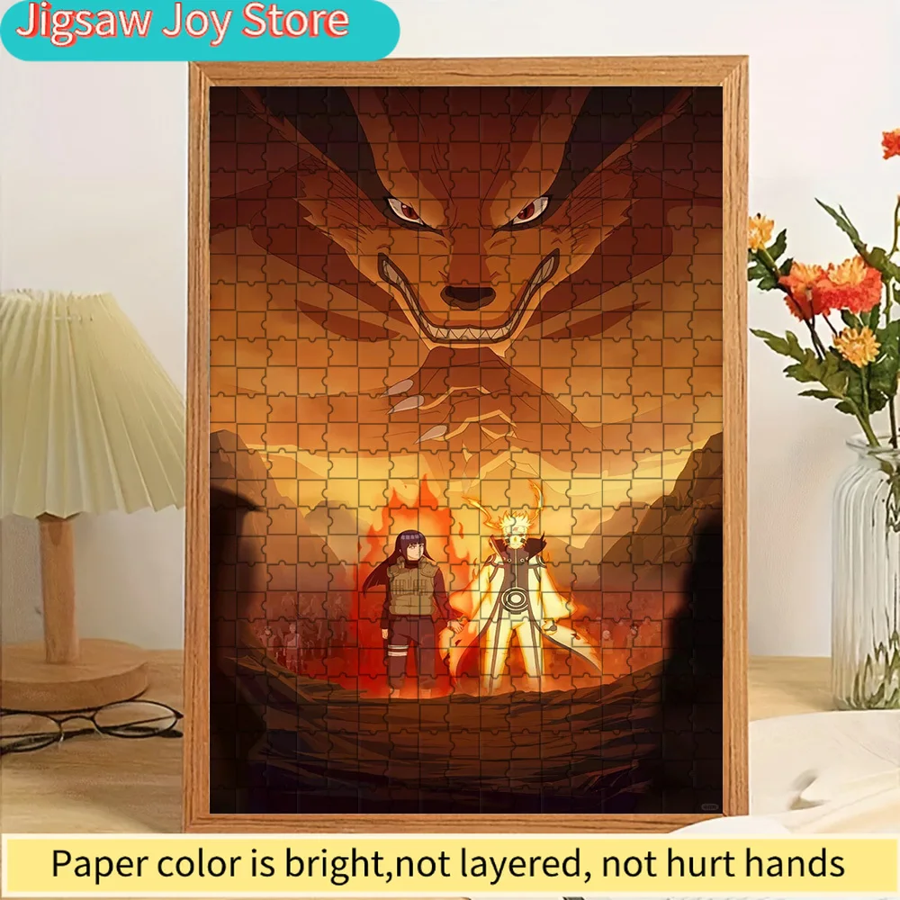 

Anime Naruto Naruto Uzumaki Six Paths Sage Mode, Hinata Hyuga & Nine-Tails Kurama Epic Battle Scene Paper Puzzle, Premium High D
