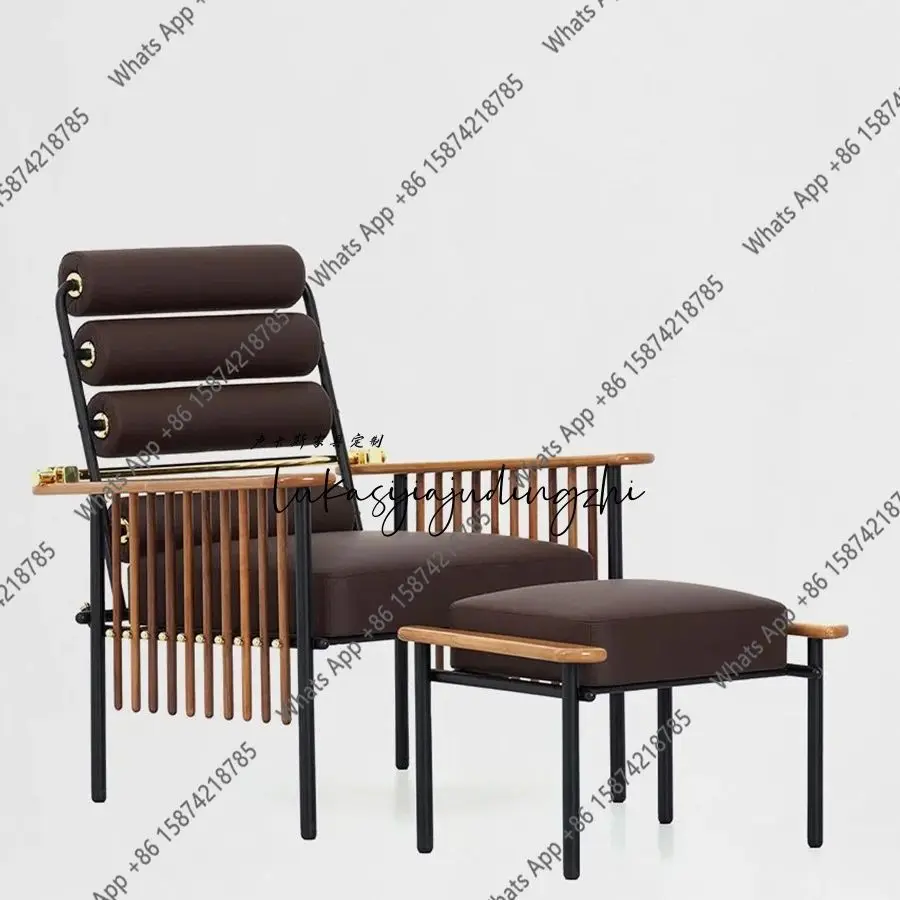 

Medieval Modern Simple Metal Sofa Chair Cafe B & B Club Hotel Leisure Chair Reclining Chair