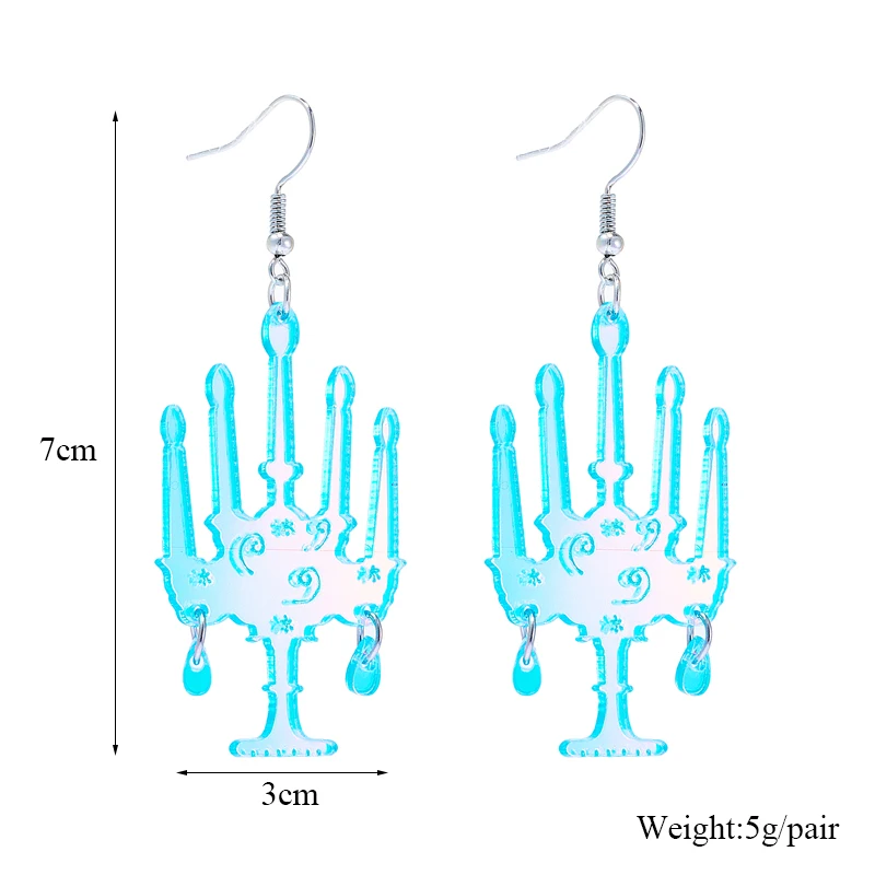 YAOLOGE Color Changing Dazzling Candle Holder Dangle Earrings For Women Girl Fashion New Trendy Laser Acrylic Jewelry Gift Party