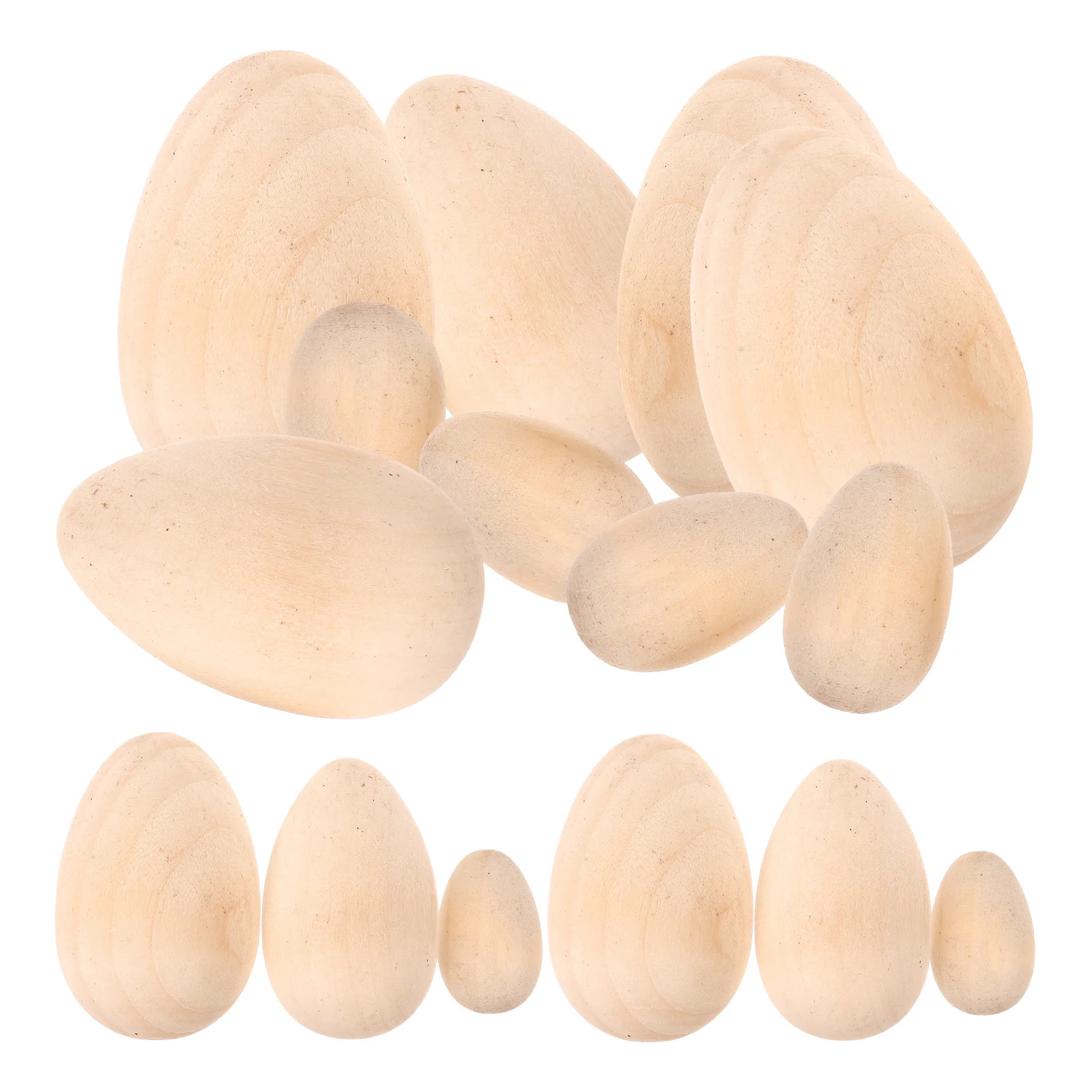 15pcs Decorative Wooden Unfinished Vase Filler Craft Fake Simulation Egg Decor Egg Props Simulation Decorations