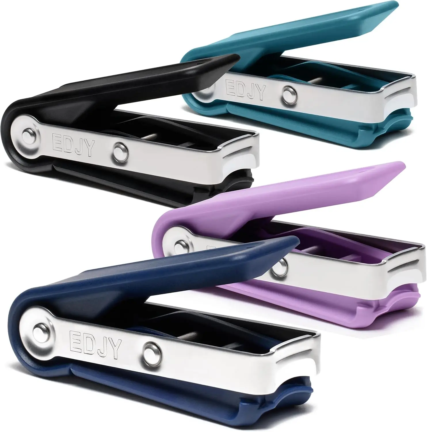 

Precision Stainless Steel Nail Cutter Set - Sharp, Ergonomic Design for Men and Women in Multi Colors, 4-Pack