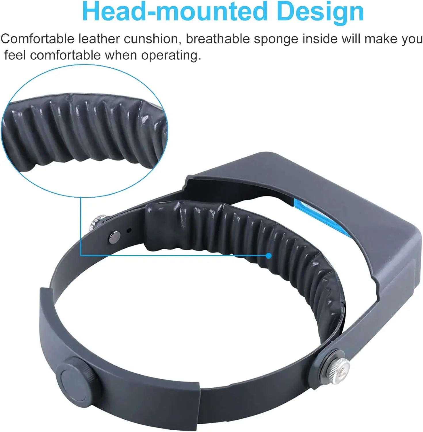Head-Mounted Magnifier 4 Replaceable Lenses 1.5X 2X 2.5X 3.5X Dual Lens Headband Magnifying Glass for Watch Repair Jewelry Craft