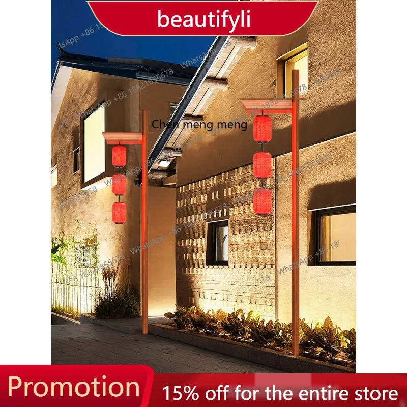 

s51 Scenic B & B decoration solar lanterns high pole outdoor landscape lights Chinese scenic park lights