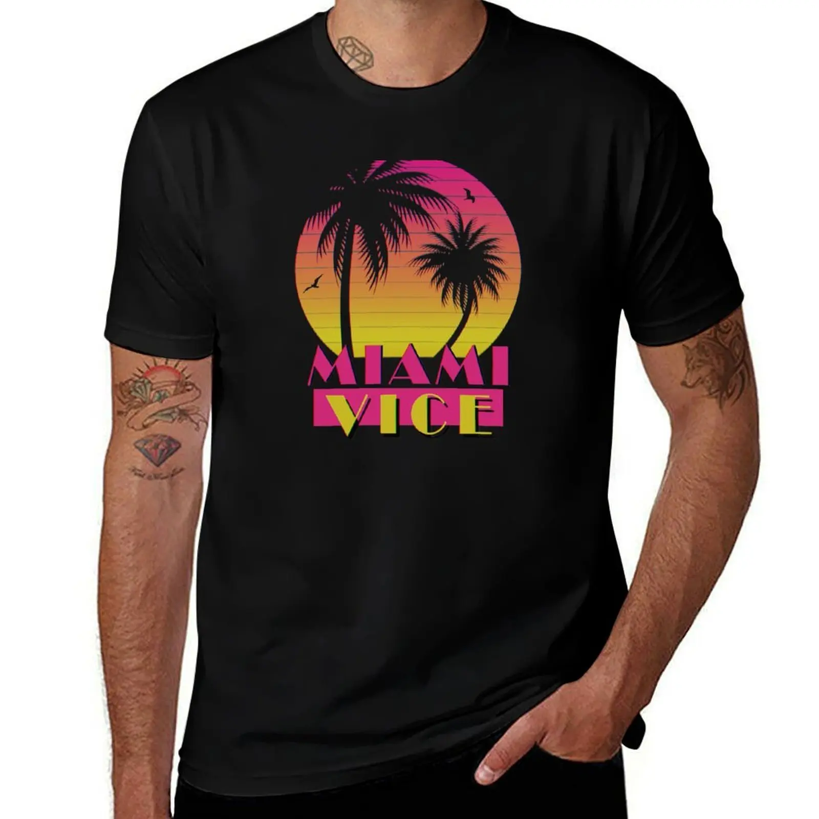 

Miami vice - 80s Retro effect T-Shirt man t shirt luxury man t shirt heavy cotton t shirts designer T-shirt
