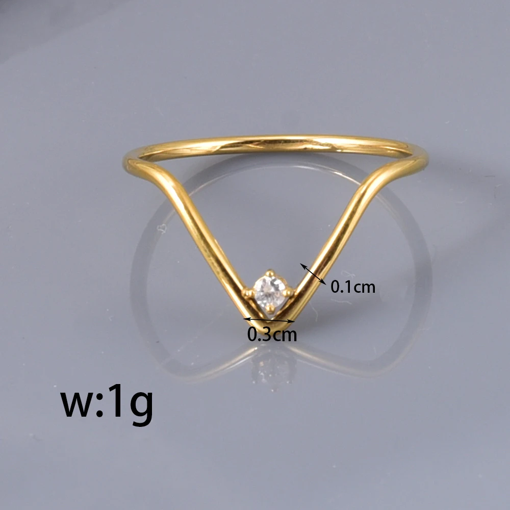 Factory Direct Sale Simple Style Diamond-Encrusted Irregular Extremely Fine Ring Design, Elegant Stainless Steel Jewelry