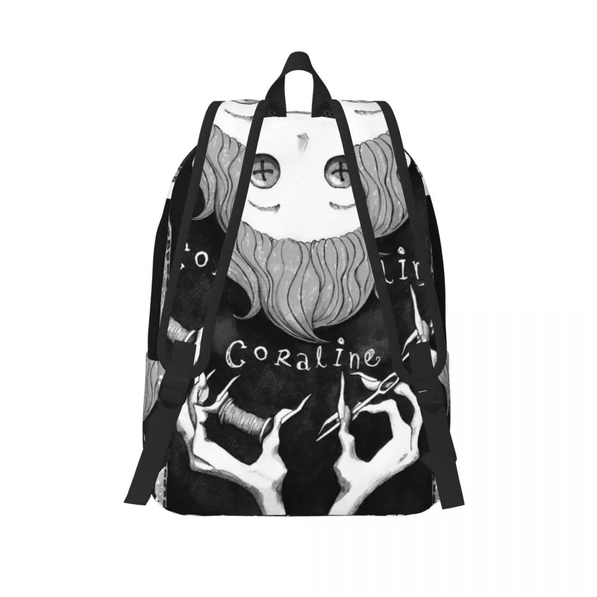 Coralines Jones Cartoon Cool Backpack Student Business Halloween Horror Movie Daypack for Men Women Laptop Computer Shoulder Bag