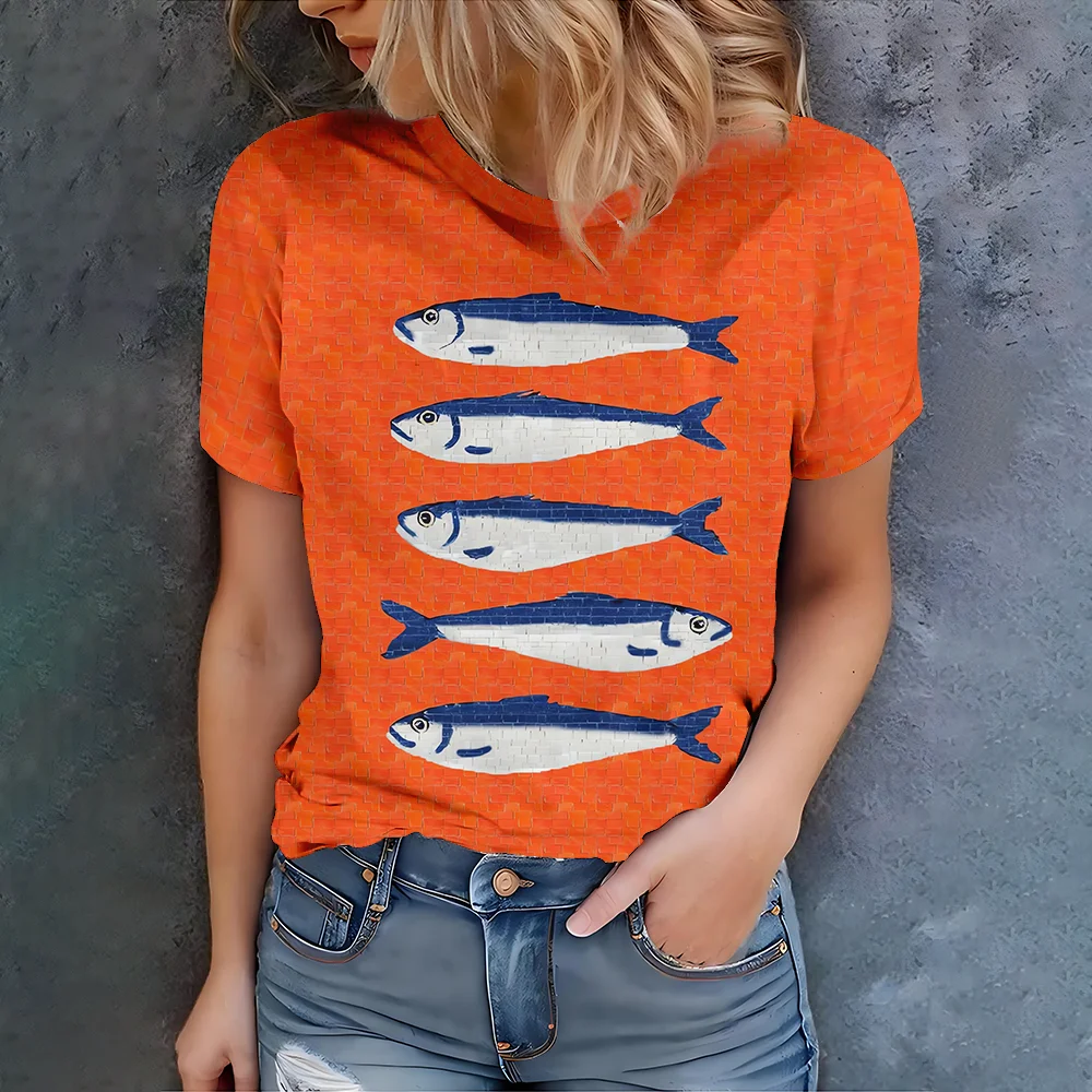 

Женская футболка с короткими рукавами и 3D-принтом, повседневная свободная футболка с дизайнерским принтом, модная и модная футболка